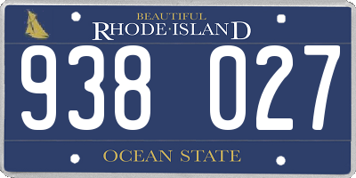 RI license plate 938027