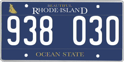 RI license plate 938030