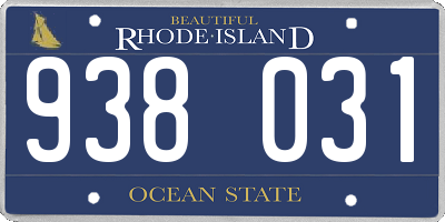 RI license plate 938031