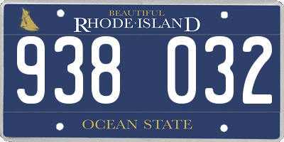 RI license plate 938032