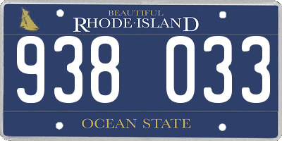 RI license plate 938033