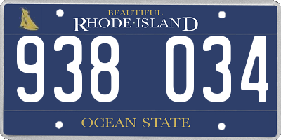 RI license plate 938034