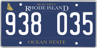 RI license plate 938035