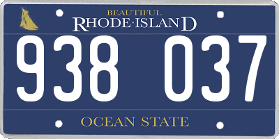 RI license plate 938037