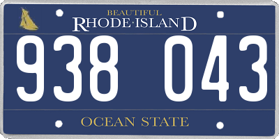 RI license plate 938043