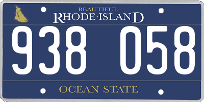 RI license plate 938058
