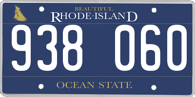 RI license plate 938060