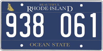 RI license plate 938061