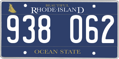 RI license plate 938062
