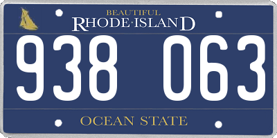 RI license plate 938063