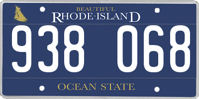 RI license plate 938068