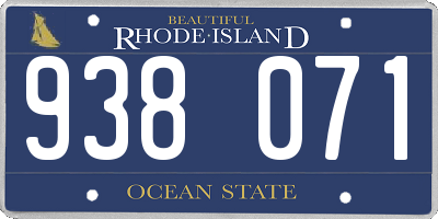 RI license plate 938071