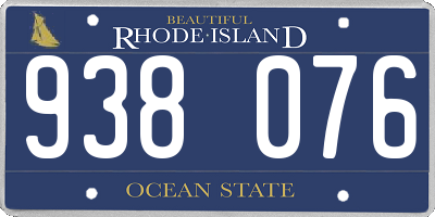 RI license plate 938076