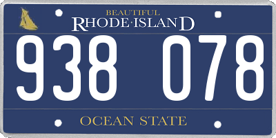RI license plate 938078