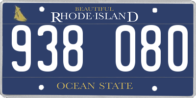 RI license plate 938080