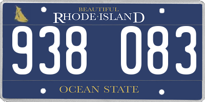 RI license plate 938083