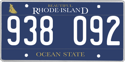 RI license plate 938092