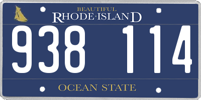 RI license plate 938114