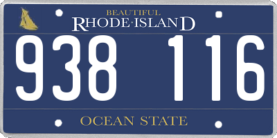 RI license plate 938116