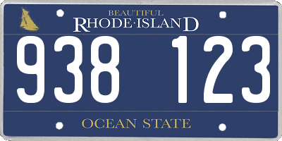 RI license plate 938123