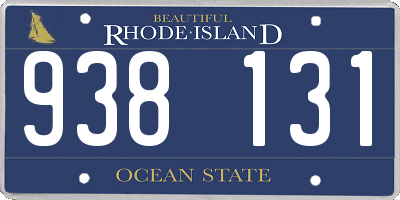 RI license plate 938131