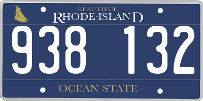 RI license plate 938132