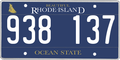 RI license plate 938137