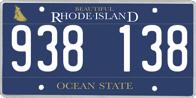 RI license plate 938138