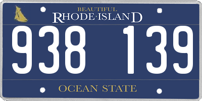 RI license plate 938139