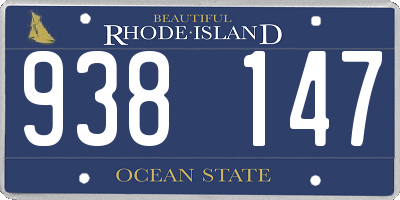 RI license plate 938147