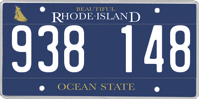 RI license plate 938148