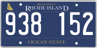 RI license plate 938152