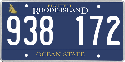 RI license plate 938172