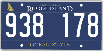 RI license plate 938178