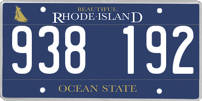 RI license plate 938192