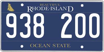 RI license plate 938200
