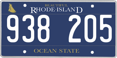 RI license plate 938205
