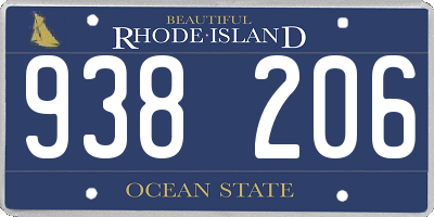 RI license plate 938206
