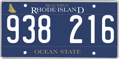 RI license plate 938216