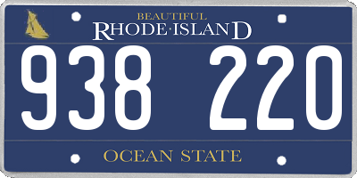 RI license plate 938220