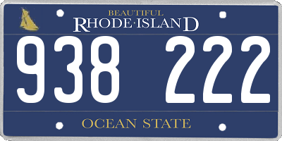 RI license plate 938222