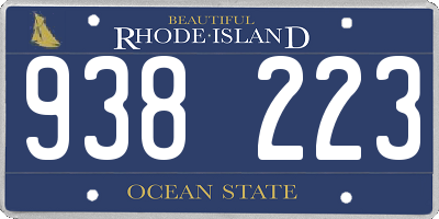 RI license plate 938223