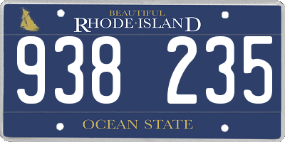 RI license plate 938235