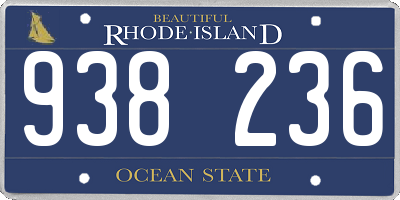 RI license plate 938236
