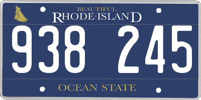 RI license plate 938245