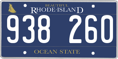 RI license plate 938260