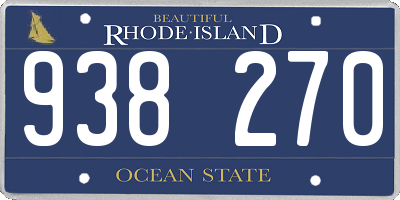 RI license plate 938270
