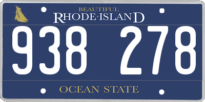RI license plate 938278