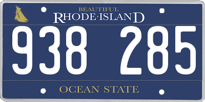 RI license plate 938285