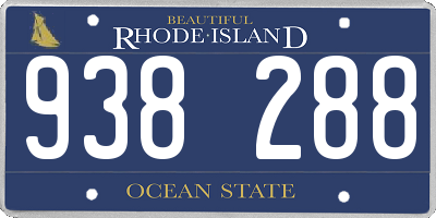 RI license plate 938288